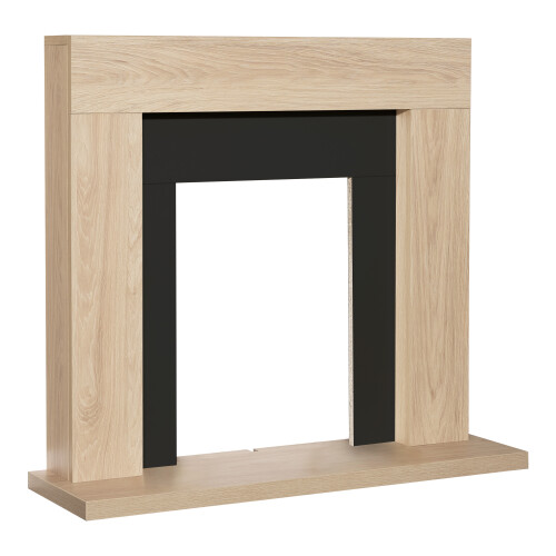 Adam Adam Malmo Fireplace in Oak & Black, 39 Inch 2