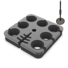 Multi-Mikrofonhalter für Mikrofonständer, Quadratische Ablage für Bis zu 7 Mikrofone auf der Bühne, Organizer und Display