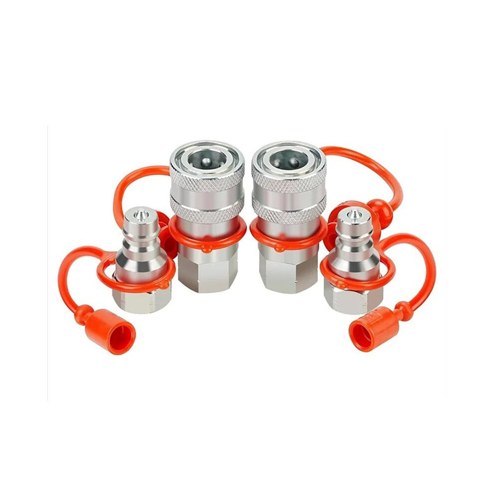 2Sets Hydraulic Quick Connect Coupler Npt1/4 Hydraulic Quick Connect Coupler Fittings With Dust Cap Couplers 6034227948962