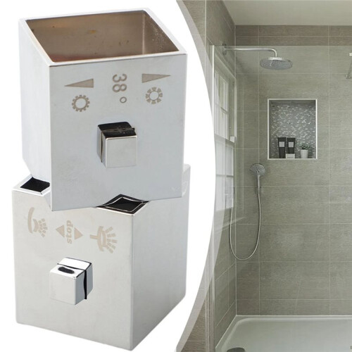 1Pair Square Shower Temperature Control Handle Knob Thermostatic Handle Brushes Bathroom Cleaning Tools Home Improvement 2