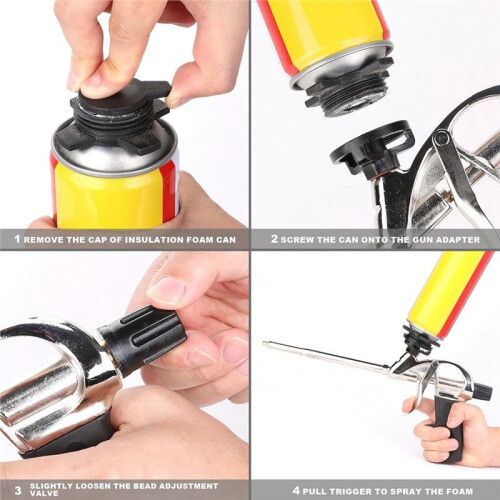 Pistola Dispensadora de Espuma Spray de Nível Profissional de 7,5 Polegadas com Cesto Antiaderente de Teflon e Válvula de Agulha, Pacote com 2 2