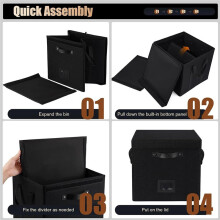 Vinyl Record Storage Box LP Album Organizer Case Fabric Record Crate for Album Protection and Easy Access