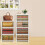 3/4 Tier Stackable Storage Boxes with Lids,Sturdy PP Matterial, Foldable Plastic Storage Unit for Toys/ Clothes A 4