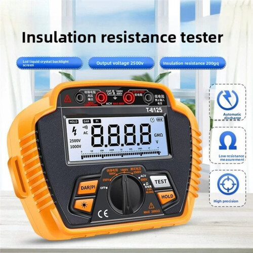 T6125 High Accurate Insulation Resistance Tester Electrical Digital Megohmmeter Insulation Meter 2500V 200GΩ 1