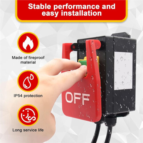 Emergency Stop  18A 150cm Single-Phase /Off  for Milling Table and Others for Home, Workshop, DIY EU Plug 1