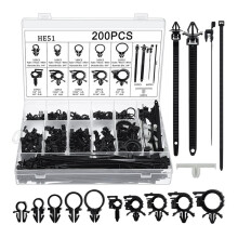 200pcs Car Wire Loom Routing Clips Push Mount Cable Tie Assortment 15 Sizes Car Harness Routing Clips