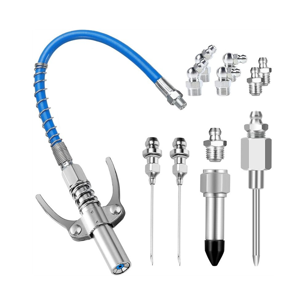 12Pcs Grease Tips Kit, Quick Connect Coupler And Flexible Hose, For Automotive, Tractor, Industrial Lubrication 4712087789766