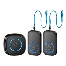 Wireless Lanyard Button Pager Emergency SOS Pager Emergency Call Button for Kids Elderly Call System UK Plug Black
