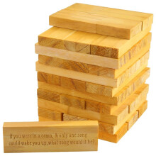 Tumble Tower Game for Kids and Adults, 54pcs Wooden Board Stacking Game for Family Games Night, Classical Blocks Game