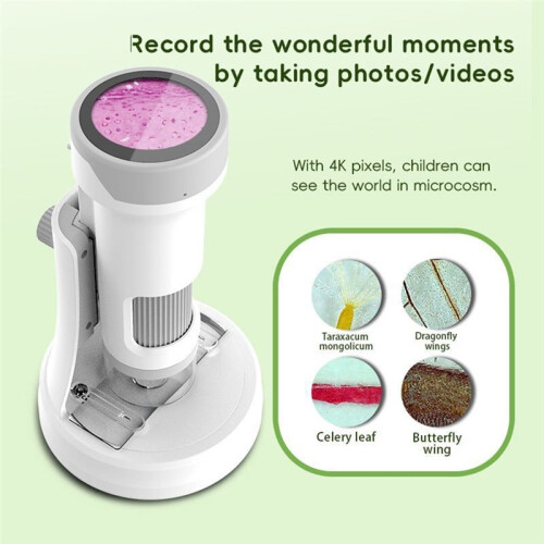 Kids Microscope 4K LCD Screen Handheld Desktop Digital Microscope for Education Kids Digital Detachable Microscope B 1