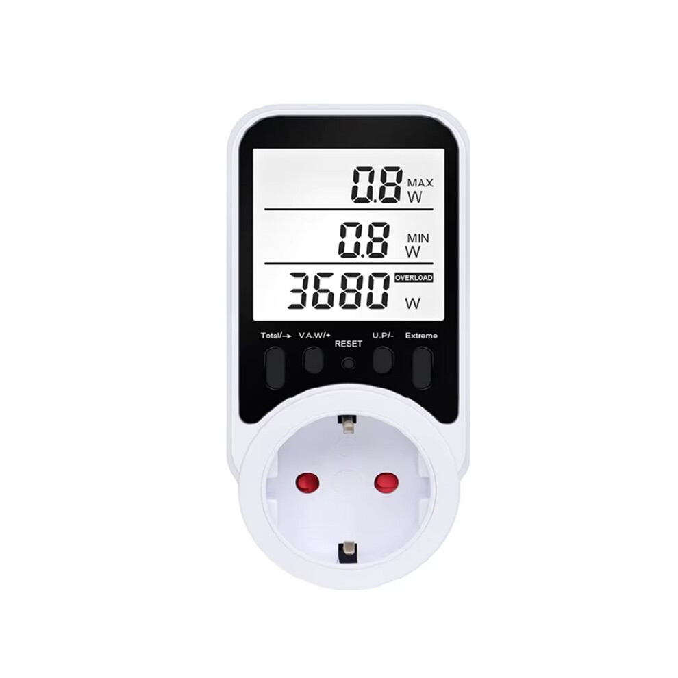 Digital Lcd Meter Wattmeter For Voltage Current Monitoring And Power Consumption Analysis Eu Plug 4712660556556