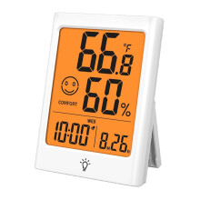 Indoor Hydrothermograph with Humidity Monitor, Backlight, , Alarm, Comfort Indicator for Home, School