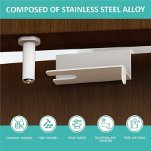 Adjustable Child Safety Door Top Lock Metal Child Proof Door Top Lock for Interior & Exterior & French Door White