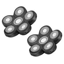 2pcs 6 Blades Shaver Replacement Heads, for Many Model Bald Shavers for Men,Waterproof,Wet and Dry Use for Home