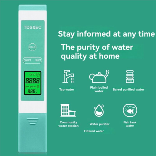 3 in 1 Digital TDS Meter Water Quality Tester,  Backlight,Temperature EC/TDS Test Pen for Home Use 1