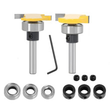 Top Bearing Slot Cutting Router Bits Set,1/4 Cutting Height Undercut Bit for Decking Board Installing,Slotting