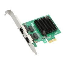 PCIe X1 to 2 Port Gigabit Ethernet Network Card Adapter for Desktop PC Windows 10/11, and Linux
