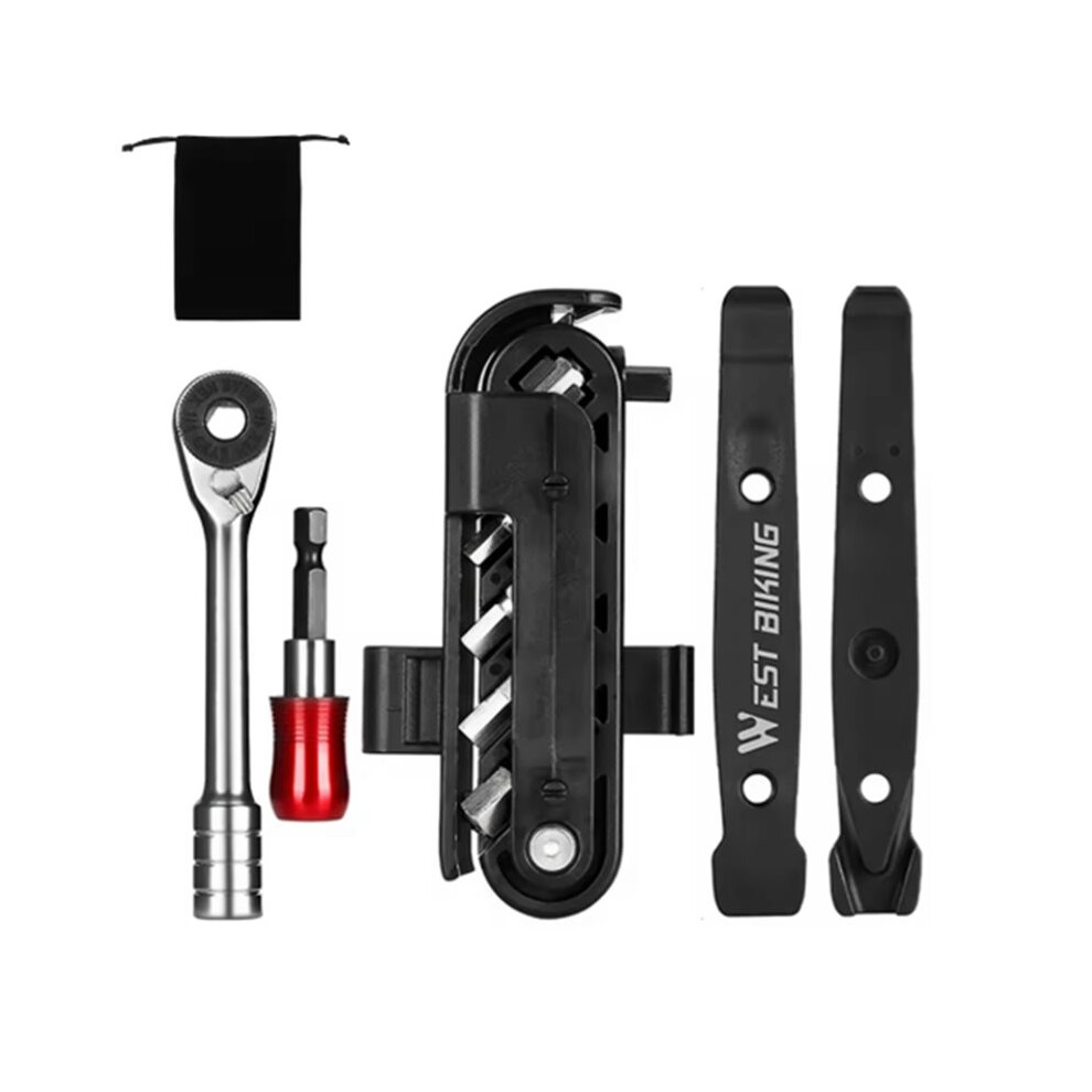 West Biking Bike Repair Kit Mountain Bike Ratchet Wrench Tool Set Bike Tire Repair Kit Riding Bike Repair Tools Bike Tool Kit 6033779512249