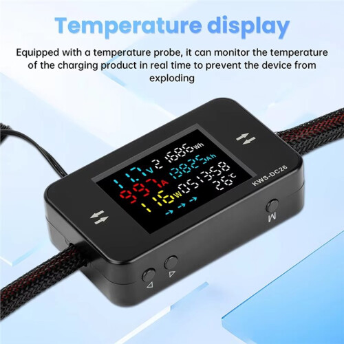 DC26  8-80V LCD Digital Battery Charging Tester Voltmeter Ammeter Power Meter Voltage Current Tester 35A 1