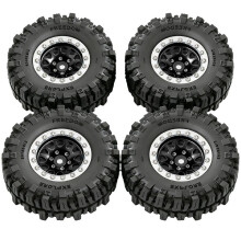 4pcs 1.0" Beadlock Deep Dish Metal Wheel Set for 1/18 1/24 RC Crawler Car TRX4M FCX18 Upgrade Parts Black