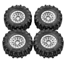 4pcs 1.0" Beadlock Deep Dish Metal Wheel Set for 1/18 1/24 RC Crawler Car TRX4M FCX18 Upgrade Parts Silver