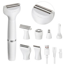 7-in-1 Electric for Women - Painless Facial Hair Removal & Bikini Trimmer, Nose Eyebrow Pubic Hair Shaver