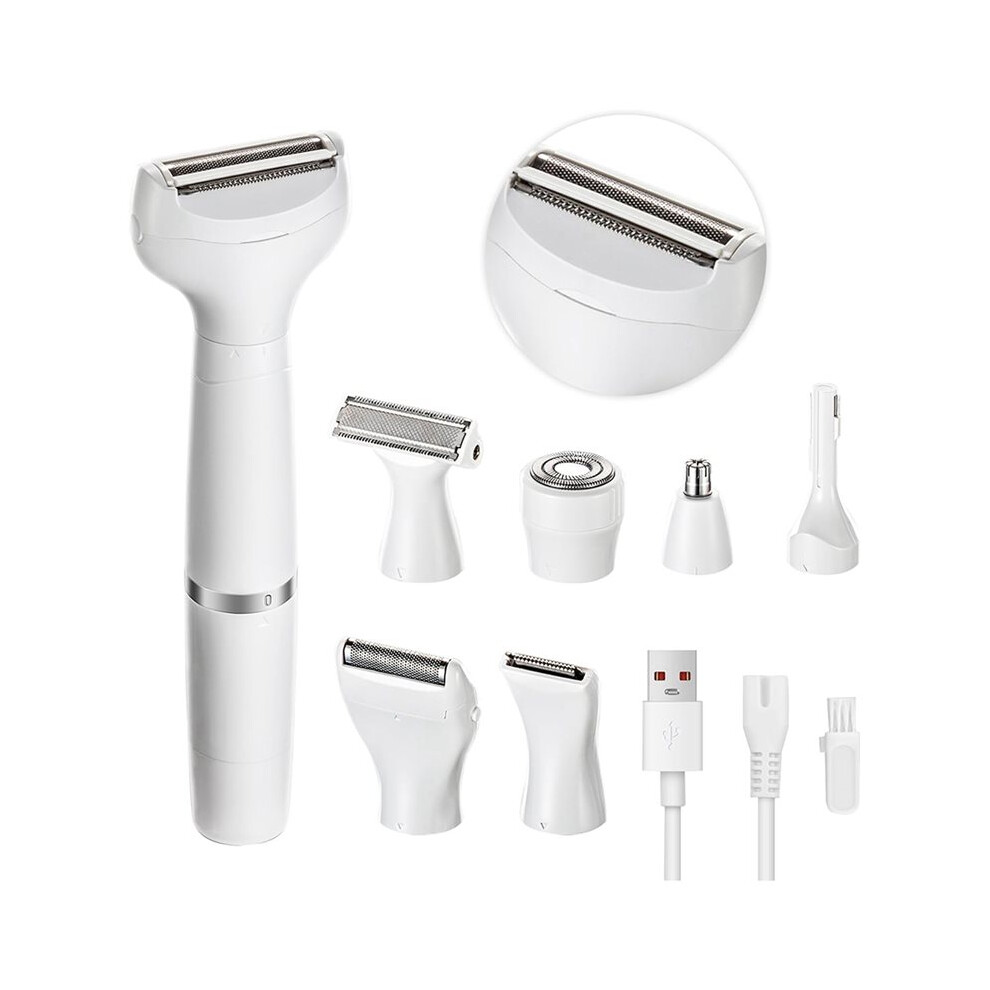 Peach 7-In-1 Electric For Women - Painless Facial Hair Removal & Bikini Trimmer, Nose Eyebrow Pubic Hair Shaver
