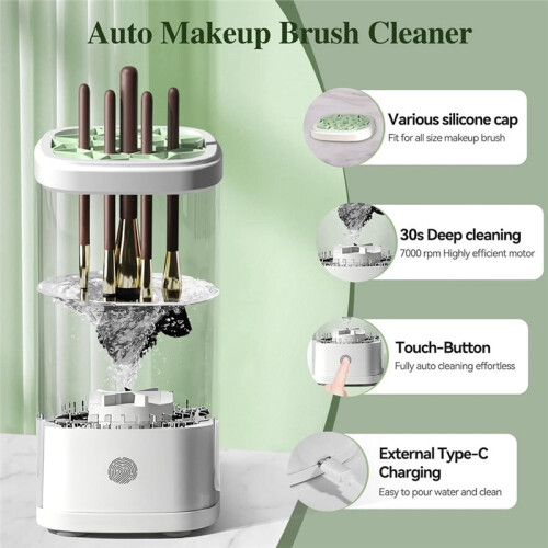 Electric Makeup Brush Cleaner Machine, 2025 Automatic  Makeup Brush Washer & Holder 1
