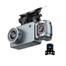 4K-Dreifachobjektiv-Autokamera: Frontkamera 2160p, Innen-/Rückkamera 720p, Nachtsicht, WLAN-App-Steuerung, G-Sensor, Parküberwachung