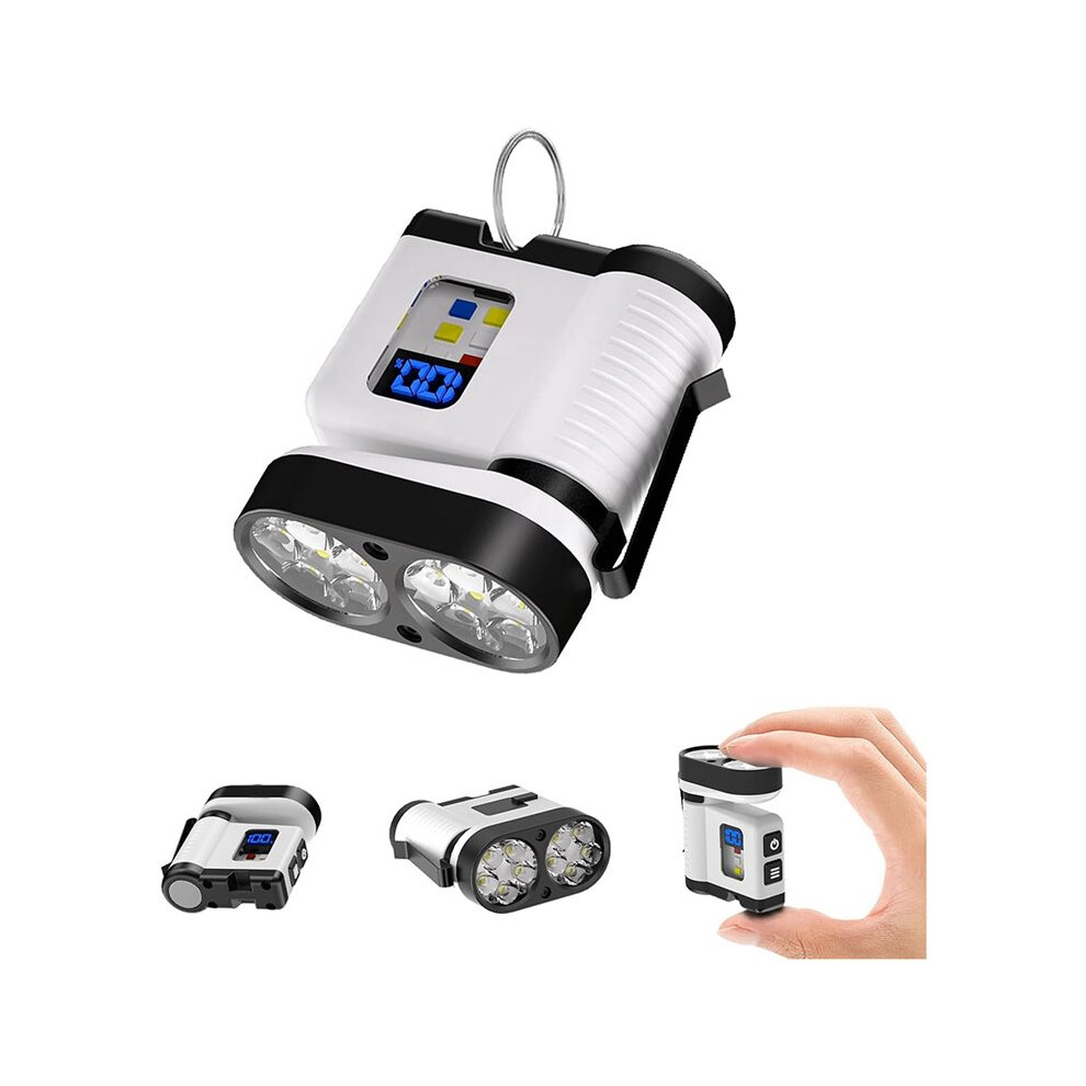 Edc Keychain Flash Rechargeable - Super Bright Metal Clip Keychain With Cob Side ,Tail Magnet Light 4713786158877