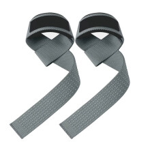 2PC Weightlifting Wrist Straps Sports Booster Belt Grip Belt Fitness Pull-Ups Bars Non-Slip Deadlift Belt Band Gray