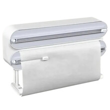 Aluminum Film Wrap Cutter WallMount Paper Towel Holder Cling Cutting Holder Plastic Wrap Dispenser Kitchen Organizer