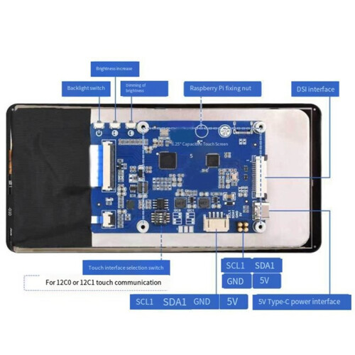 For Raspberry Pi 6.25inch  MIPI IPS Display Capacitive TouchScreen 720x1560 6.25inch  LCD MIPI Touchscreen