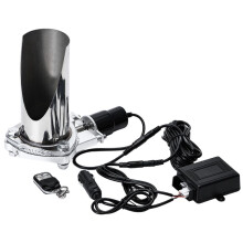 2.5" Cutout Stainless Steel Exhaust Cut Out Header Be Cut Pipe Electric Valve Exhaust Tip Muffler Kit