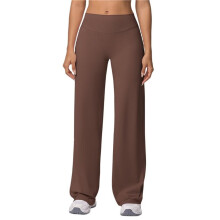 Women Workout Leggings No Front Seam Straight Leggings Brown XL