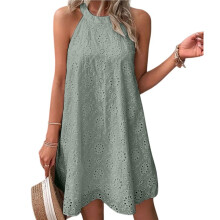 Copricostume da Bagno per Donna, Abiti Estivi Traforati All'Uncinetto per Donna Verde Scuro XXL