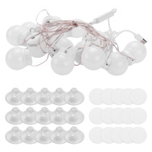 3 Modes Colors Makeup Mirror Light LED Touch-Dimming Vanity Dressing Lamp Bulb USB 12V Make Mirror Wall Lamp 14 Bulbs