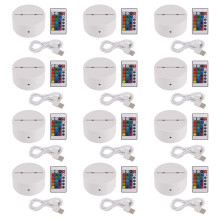 12 Pack 3D Night LED Light Lamp Base + Remote Control + USB Cable, 16 Colors Light Show Display Stand for Acrylic White
