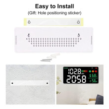 DéCibel MèTre Tenture Murale SonomèTre 30-130DB Gamme 8.6 Pouces Grand Affichage LED Bruit Temps TempéRature