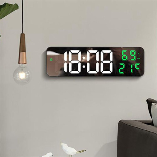 Digital Wall Clock Temperature and Humidity Display Night Mode Table Alarm Clock 12/24H Electronic LED Clock 1