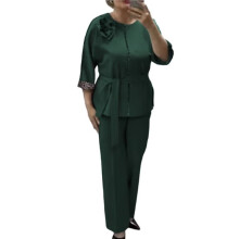 CiCiBird Damesblouse met Rits, 3/4 Mouwen, Peplumtop voor op Kantoor Groen S