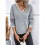 Damen-Pullover mit V-Ausschnitt, Kuschelig, Leicht, Langärmlig Grau M 4