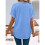 Womens  Size Loose Fit V Neck Solid Color Short Sleeve Tshirt Casual Basic Top Oversized Sky  L 4