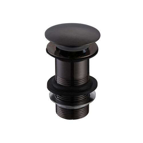 NES Home Nes Home Black Big Cap Push Button Unslotted Basin Sprung Waste