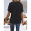 Womens  Size Loose Fit V Neck Solid Color Short Sleeve Tshirt Casual Basic Top Oversized Black XL 3
