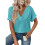 Womens  Size Loose Fit V Neck Solid Color Short Sleeve Tshirt Casual Basic Top Oversized Light Green M 1