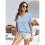 Womens  Size Loose Fit V Neck Solid Color Short Sleeve Tshirt Casual Basic Top Oversized Light  M 5