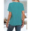 Womens  Size Loose Fit V Neck Solid Color Short Sleeve Tshirt Casual Basic Top Oversized Light Green L 2