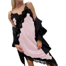 Women Stain Lace Camis Dress Y2K Silk Lace Trim Asymmetrical Side Slit High Low Slip Dress Streetwear S