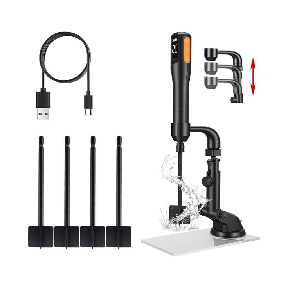 Resin Mixer,With Adjustable Stand-3 Speeds& Timer Minimize Bubbles, Epoxy Resin Mixing Tools With 4 Paddles For Diy 6031891334015